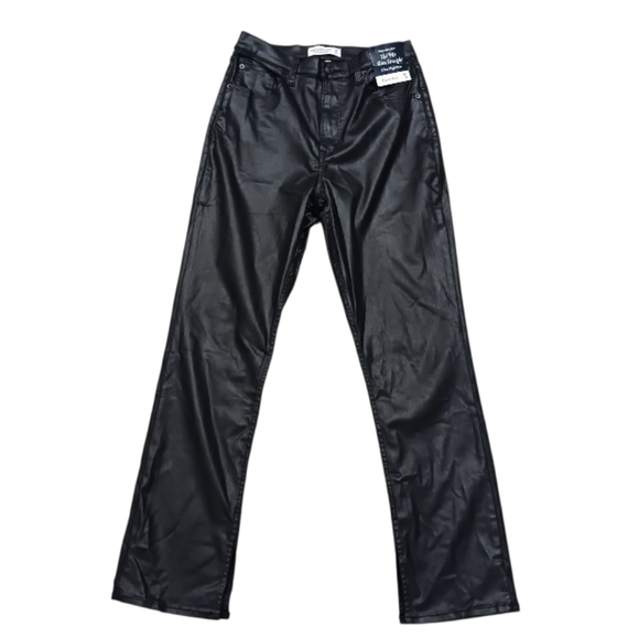 A&F 90s Slim Straight Curve Love Coated Pants - Picture 3 of 10